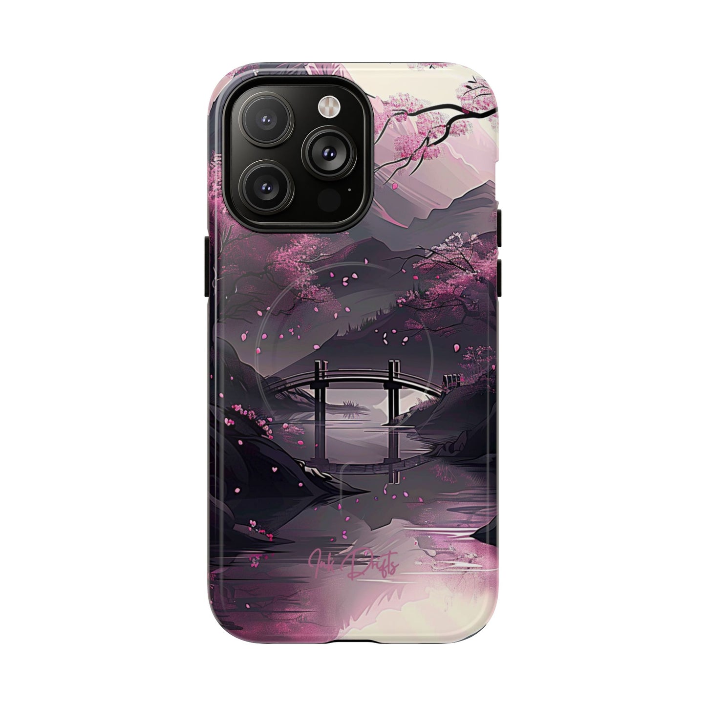 iPhone 14 Pro Max Glossy Phone Case - Blossom Bridge | MagSafe iPhone Case