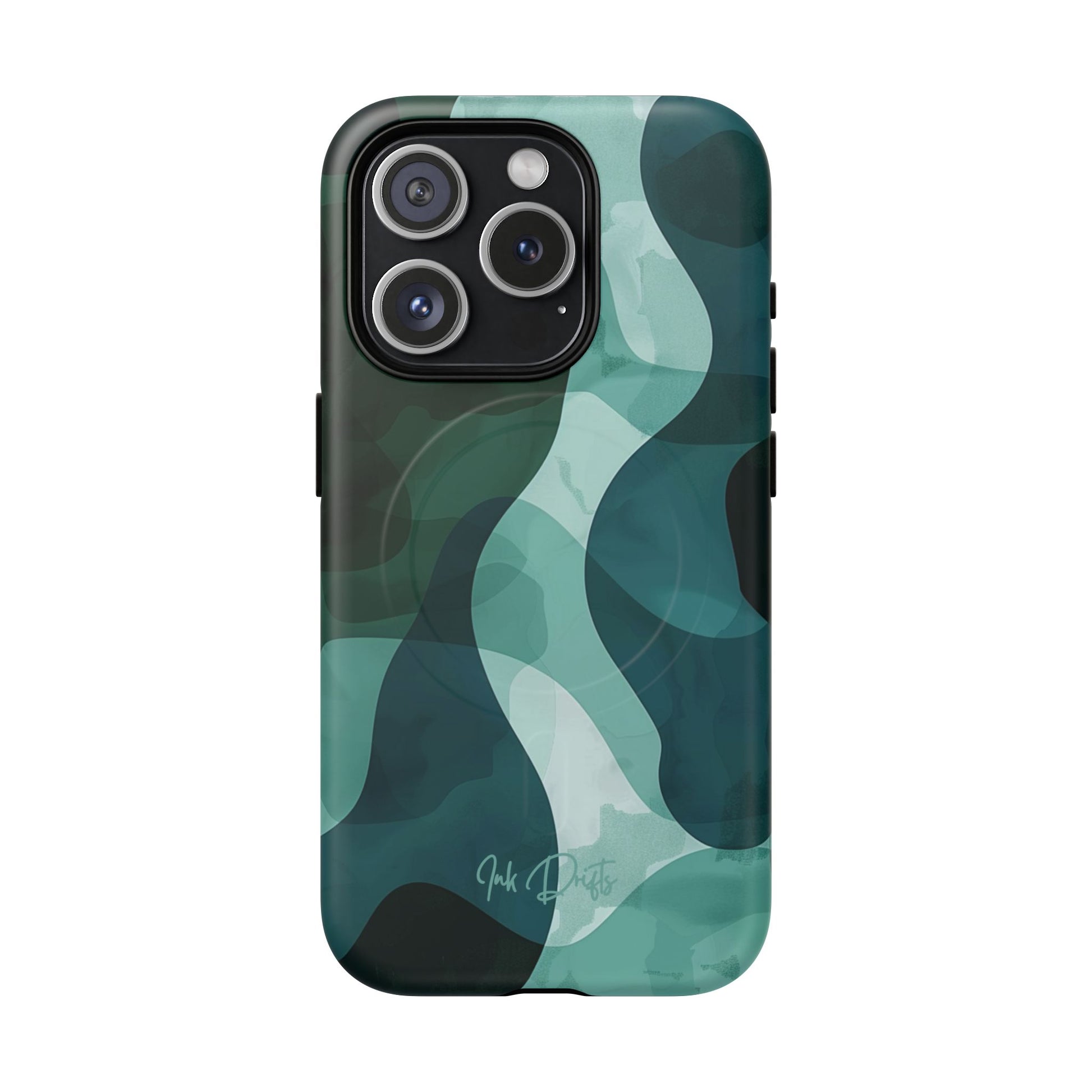 iPhone 15 Pro Matte Phone Case - Verdant Waves | MagSafe iPhone Case