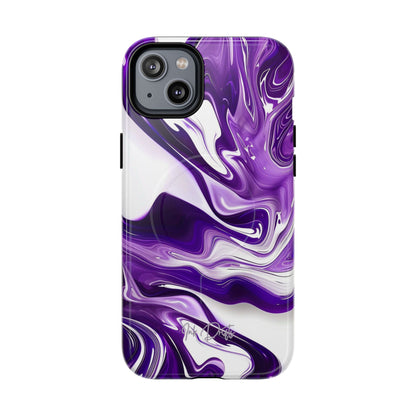 iPhone 14 Plus Glossy Phone Case - Violet Vortex | MagSafe iPhone Case