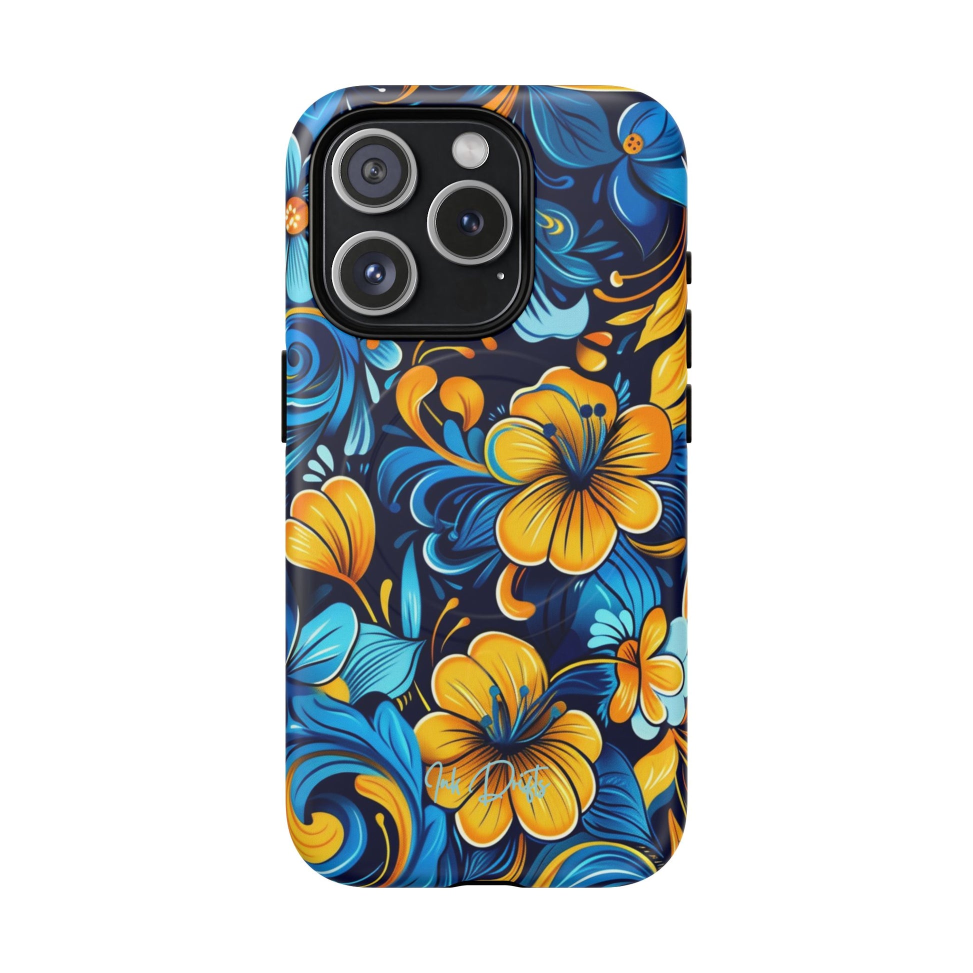 iPhone 15 Pro Matte Phone Case - Floral Fusion | MagSafe iPhone Case