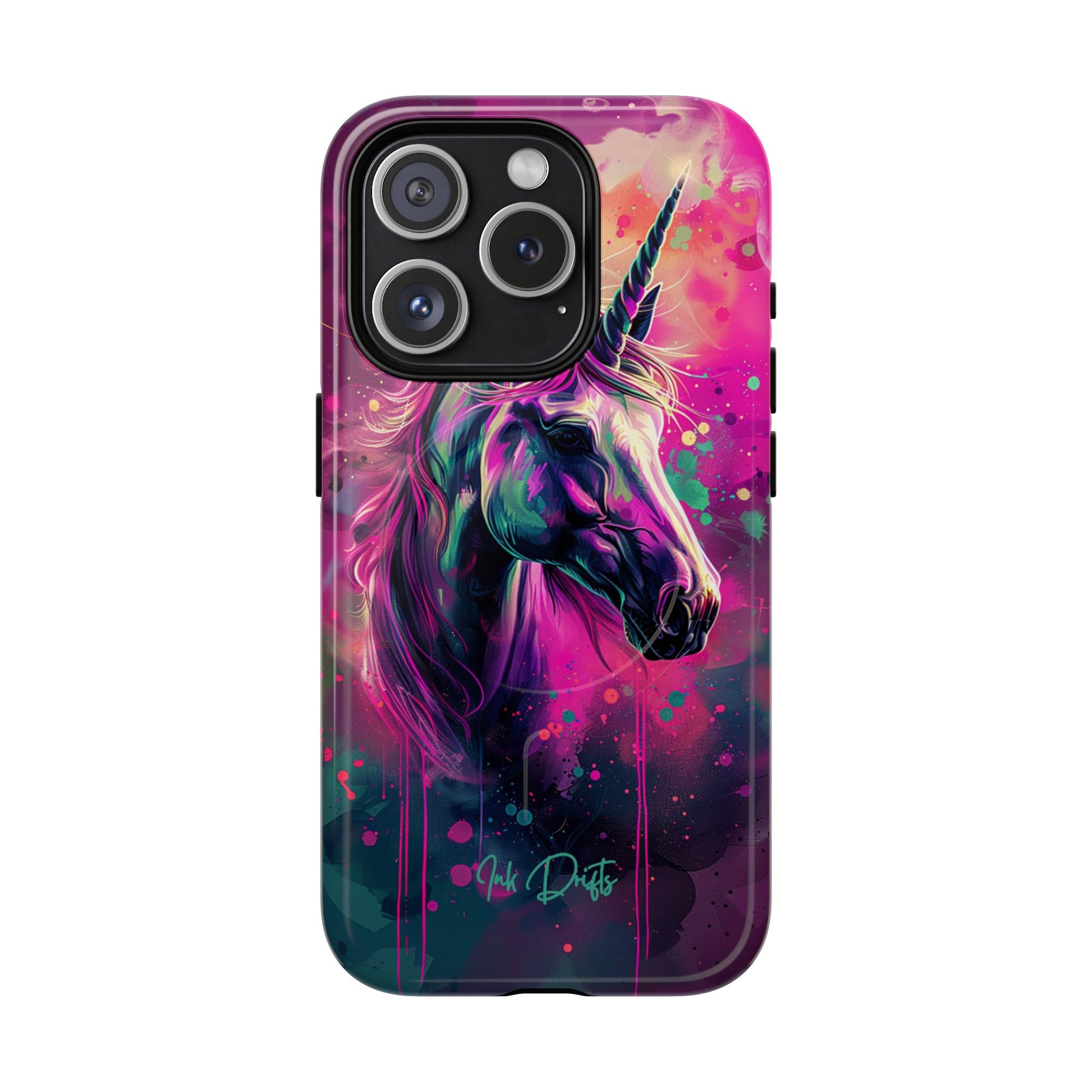 iPhone 15 Pro Glossy Phone Case - Mystic Unicorn | MagSafe iPhone Case