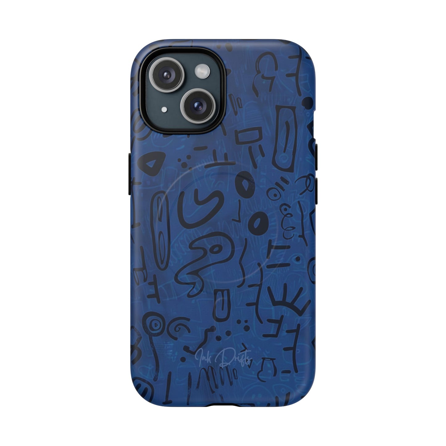 iPhone 15 Matte Phone Case - Nocturnal Scribbles | MagSafe iPhone Case