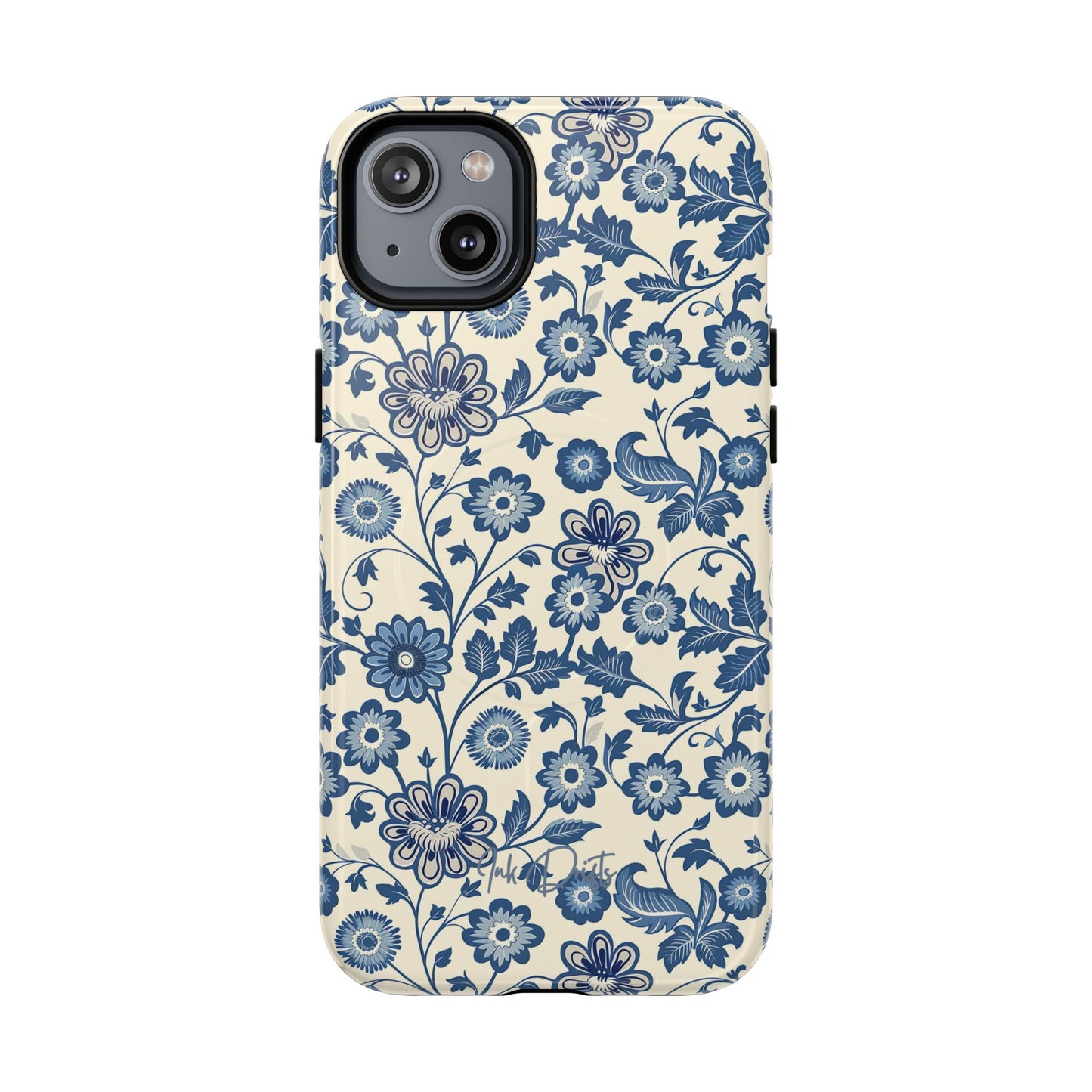 iPhone 14 Plus Glossy Phone Case - Colonial Garden | MagSafe iPhone Case