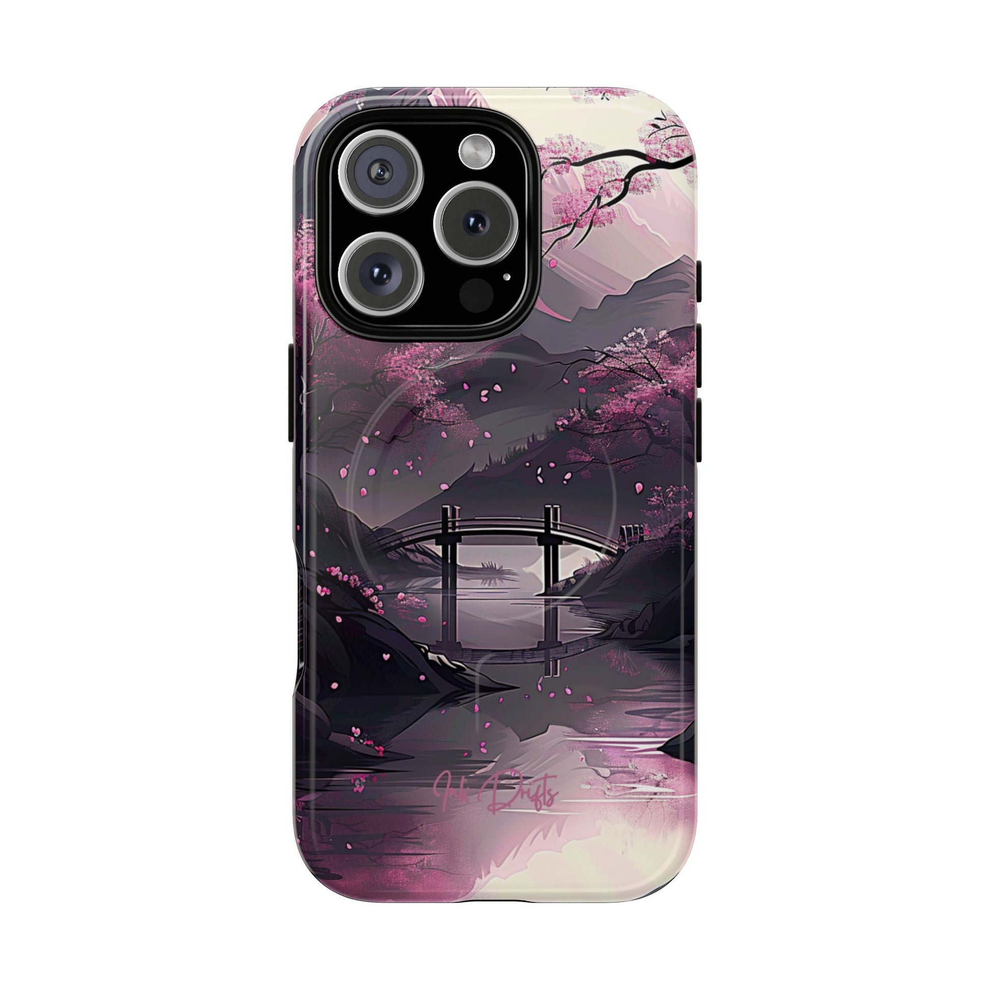 iPhone 16 Pro Glossy Phone Case - Blossom Bridge | MagSafe iPhone Case