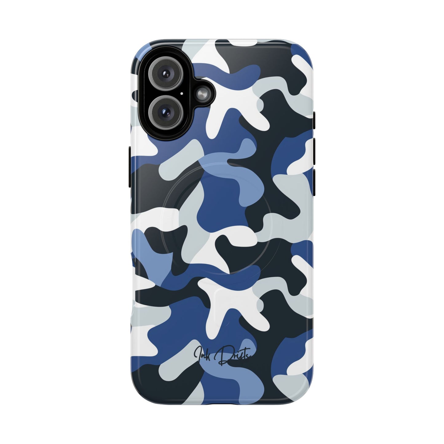 iPhone 16 Plus Glossy Phone Case - Arctic Camo | MagSafe iPhone Case