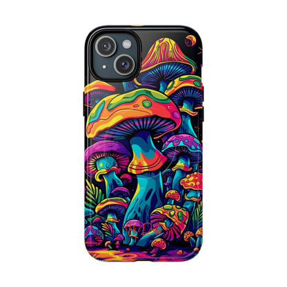 iPhone 15 Plus Glossy Phone Case - Psychedelic Fungi | MagSafe iPhone Case