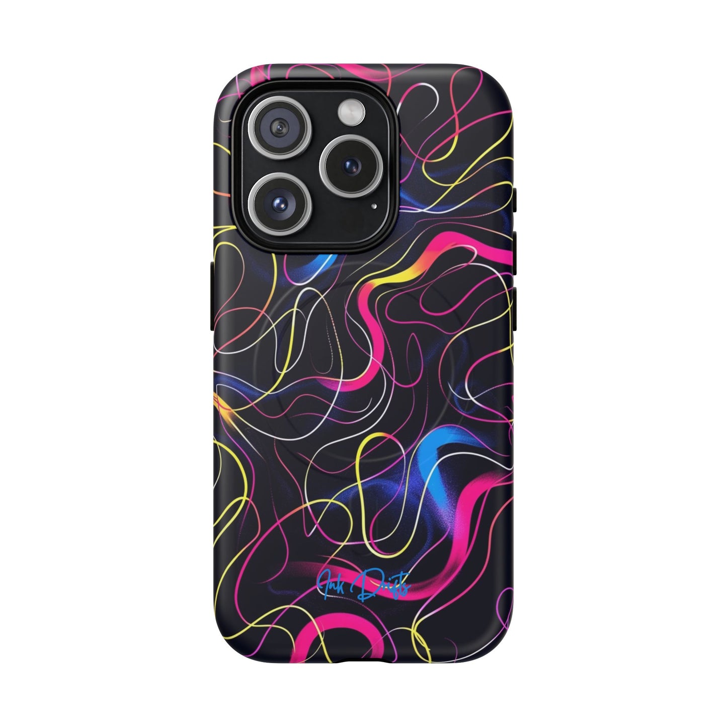 iPhone 15 Pro Matte Phone Case - Neon Tangles | MagSafe iPhone Case