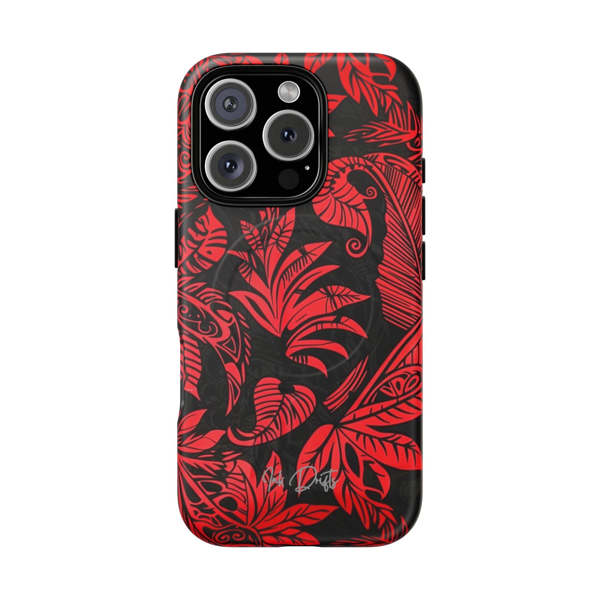 iPhone 16 Pro Matte Phone Case - Crimson Jungle | MagSafe iPhone Case