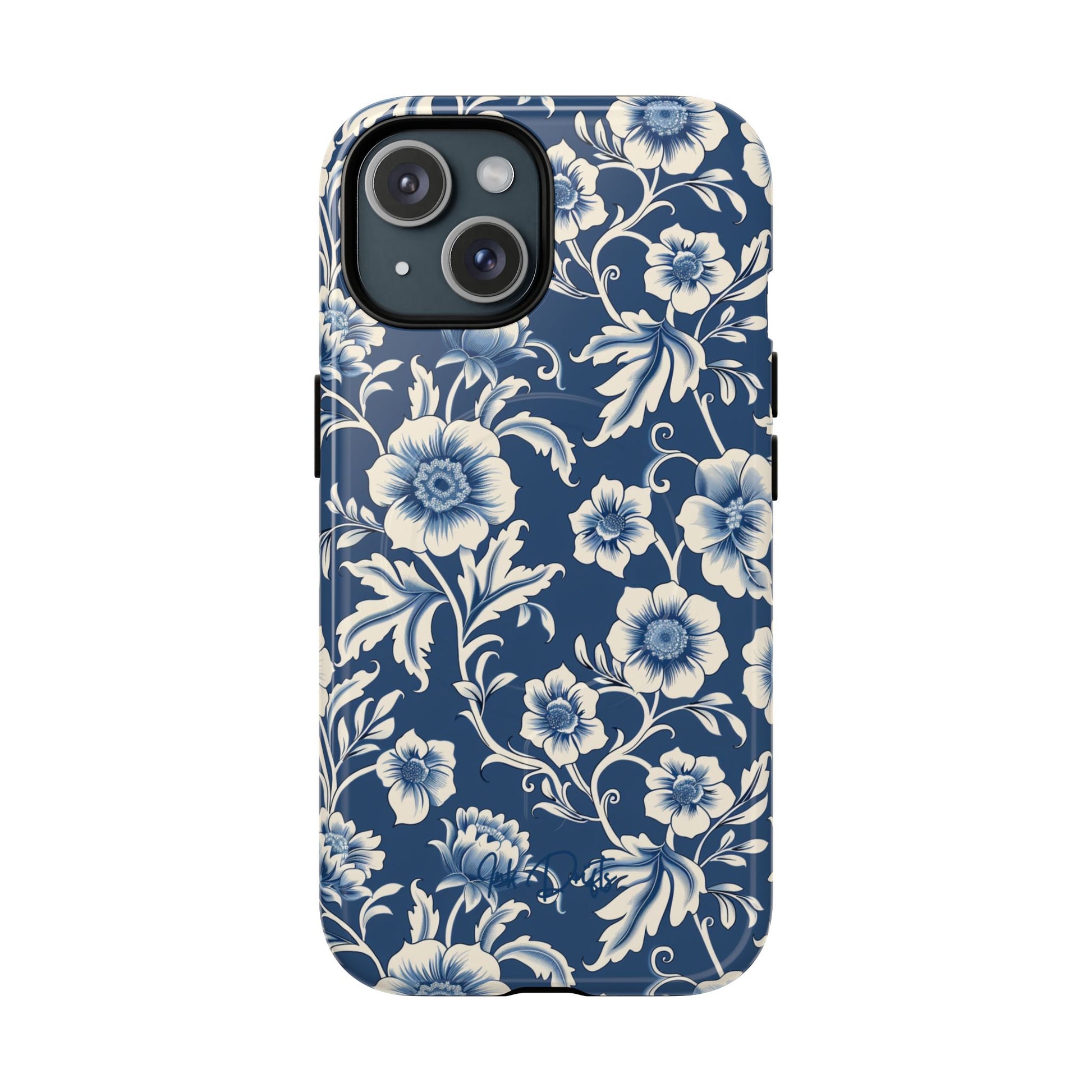 iPhone 15 Glossy Phone Case - Regal Florals | MagSafe iPhone Case