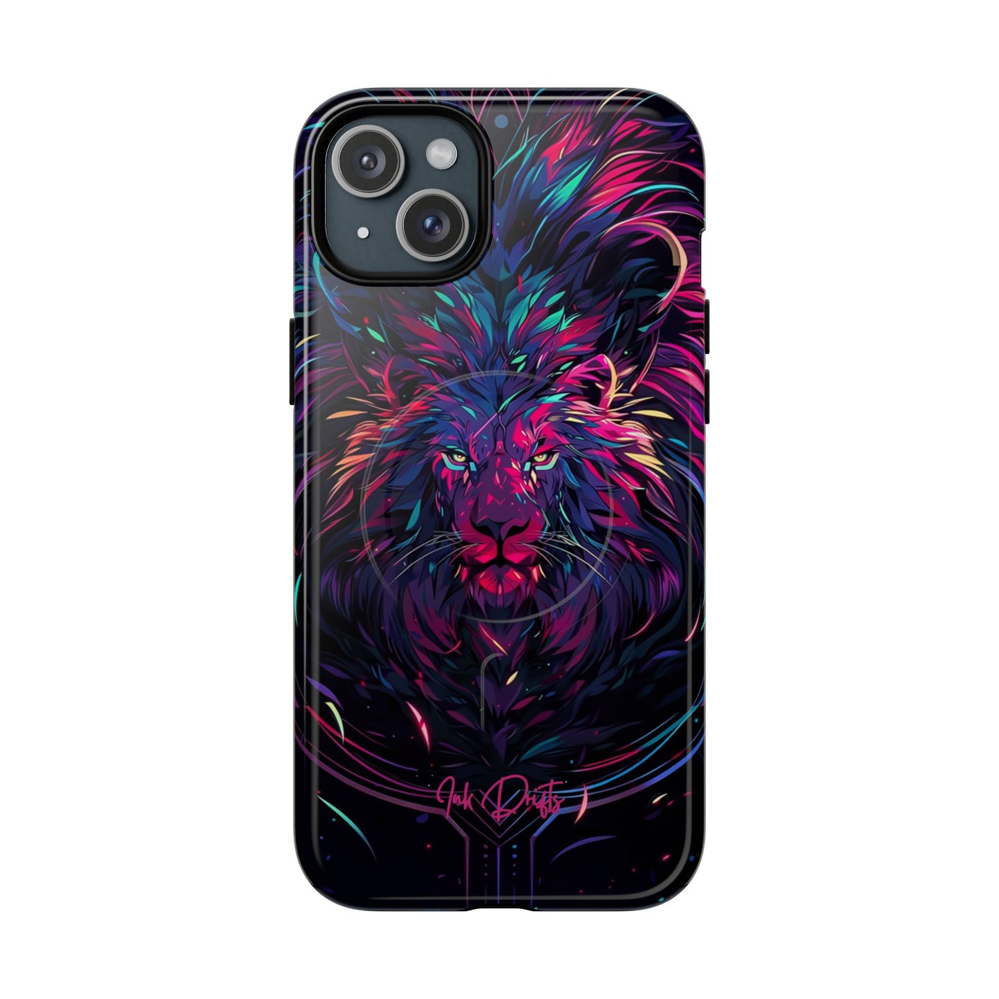 iPhone 15 Plus Glossy Phone Case - Neon Majesty | MagSafe iPhone Case