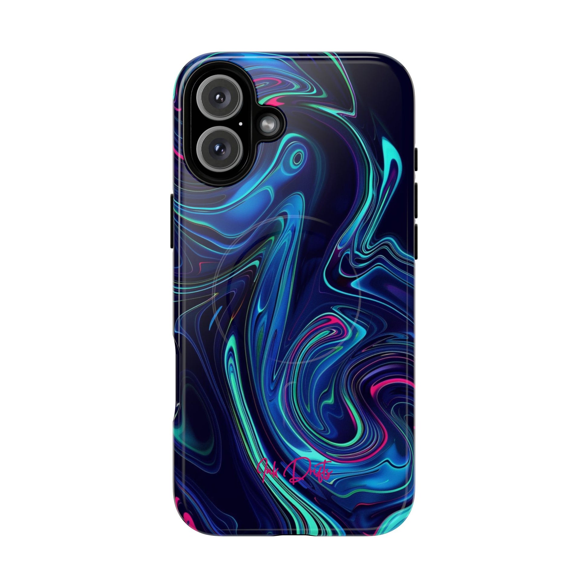 iPhone 16 Plus Glossy Phone Case - Neon Abyss | MagSafe iPhone Case