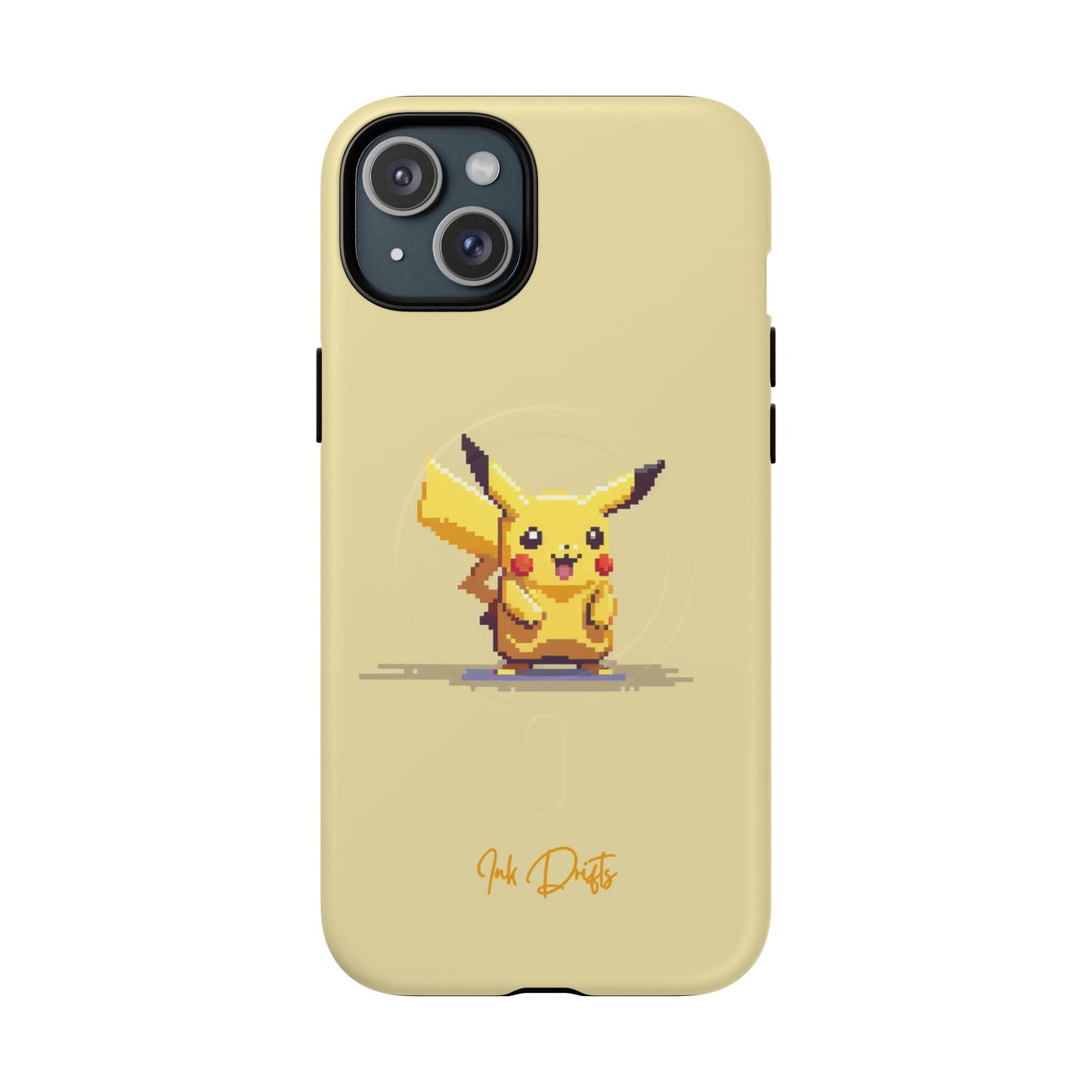 iPhone 15 Plus Matte Phone Case - Pixel Pikachu | MagSafe iPhone Case