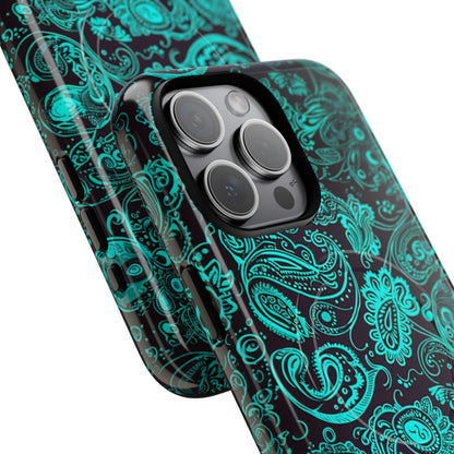 Phone Case - Teal Paisley | MagSafe iPhone Case