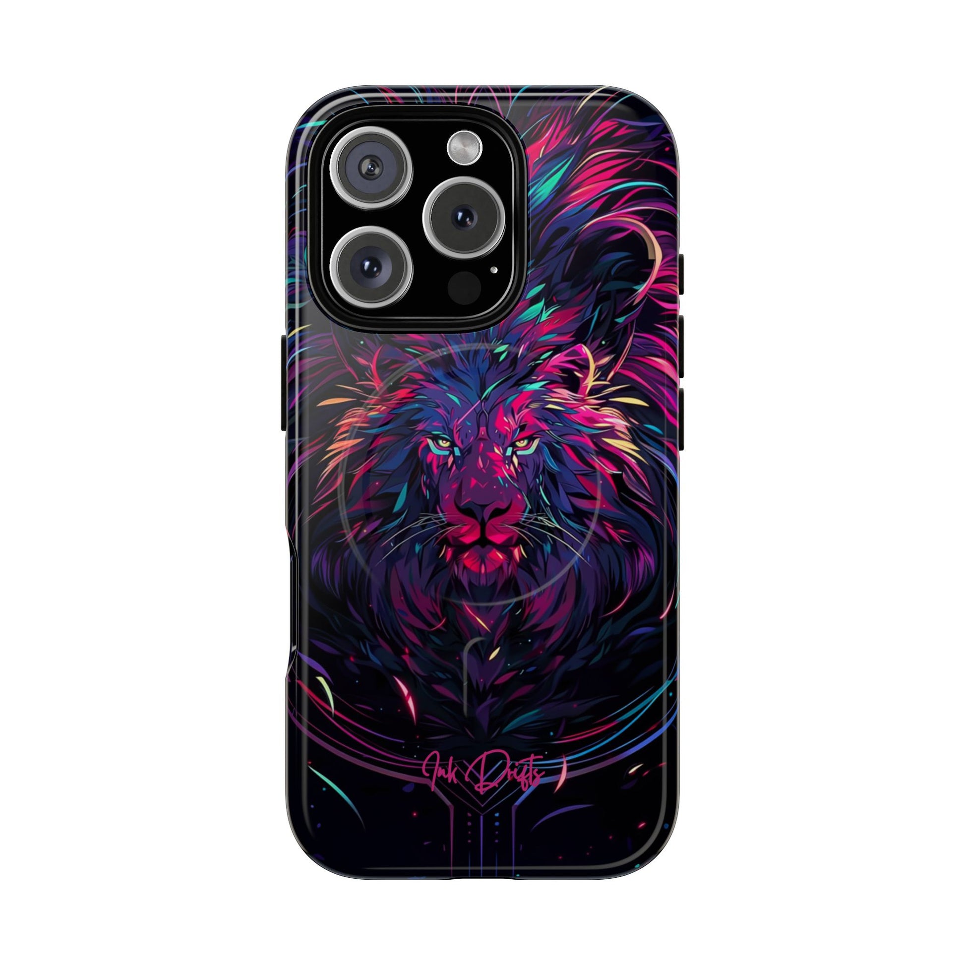 iPhone 16 Pro Glossy Phone Case - Neon Majesty | MagSafe iPhone Case