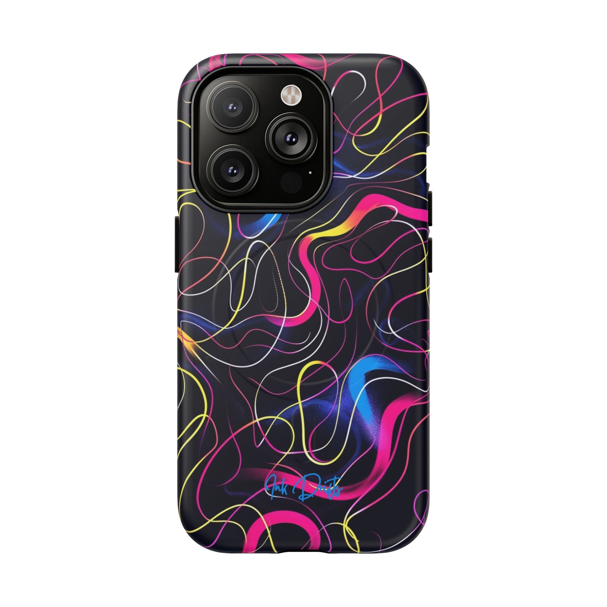 iPhone 14 Pro Matte Phone Case - Neon Tangles | MagSafe iPhone Case