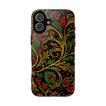 iPhone 16 Plus Glossy Phone Case - Golden Vines | MagSafe iPhone Case