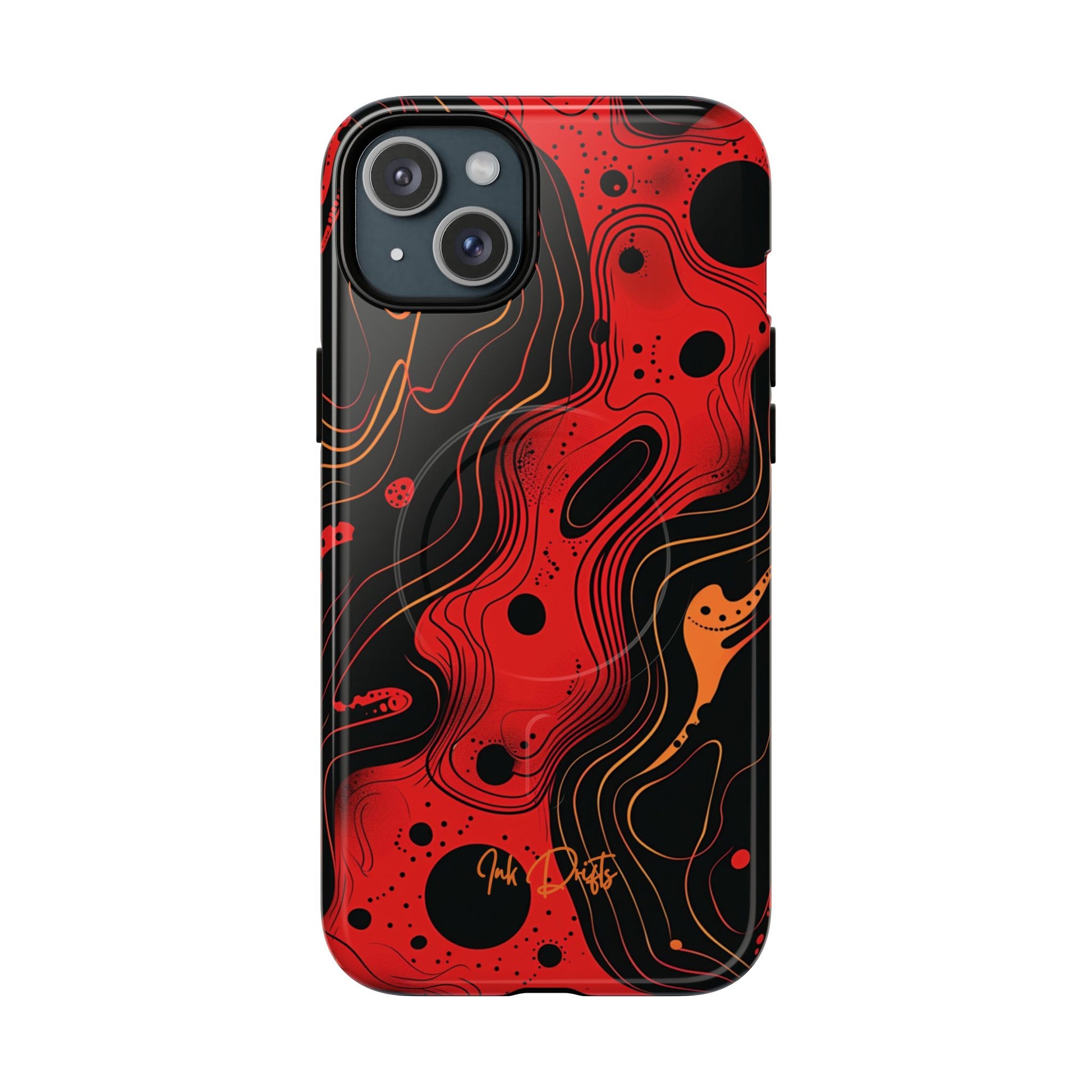 iPhone 15 Plus Glossy Phone Case - Magma Flow | MagSafe iPhone Case