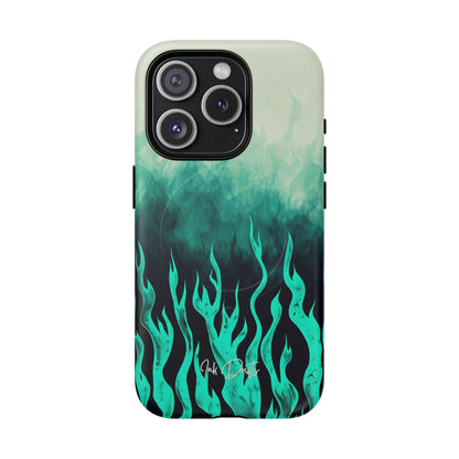 iPhone 15 Pro Matte Phone Case - Teal Inferno | MagSafe iPhone Case