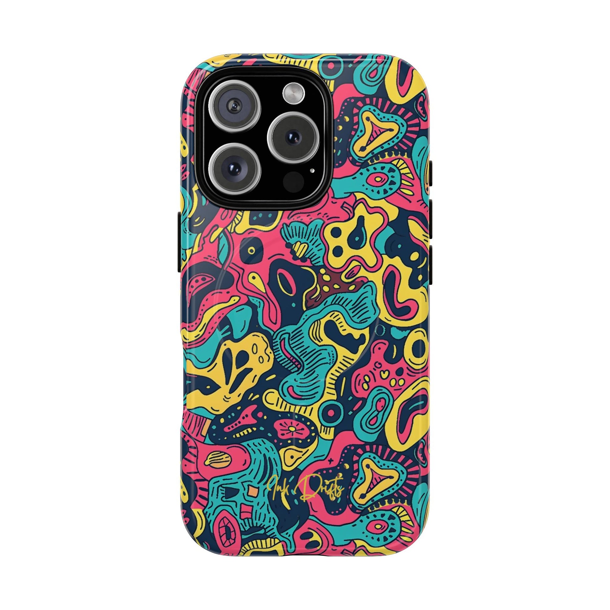 iPhone 16 Pro Glossy Phone Case - Psychedelic Pop | MagSafe iPhone Case