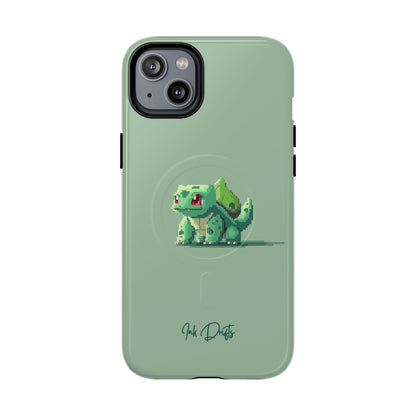 iPhone 14 Plus Glossy Phone Case - Pixel Bulbasaur | MagSafe iPhone Case