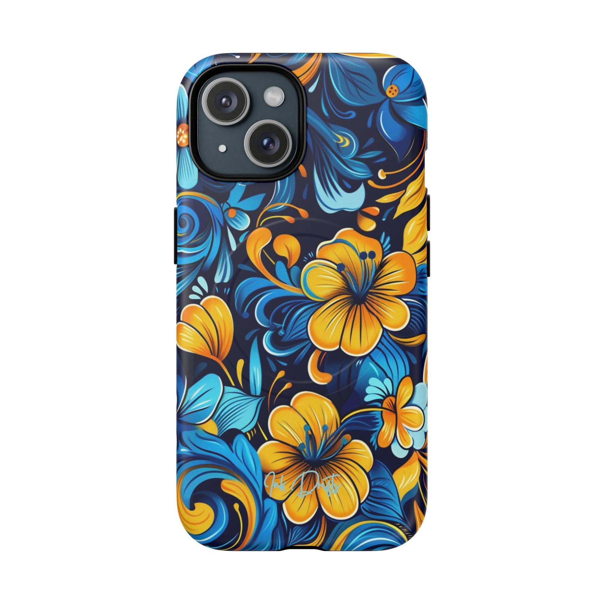 iPhone 15 Matte Phone Case - Floral Fusion | MagSafe iPhone Case