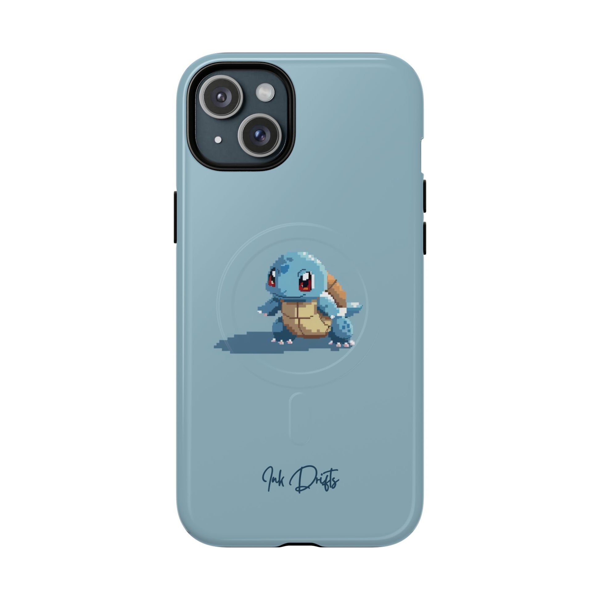 iPhone 15 Plus Glossy Phone Case - Pixel Squirtle | MagSafe iPhone Case