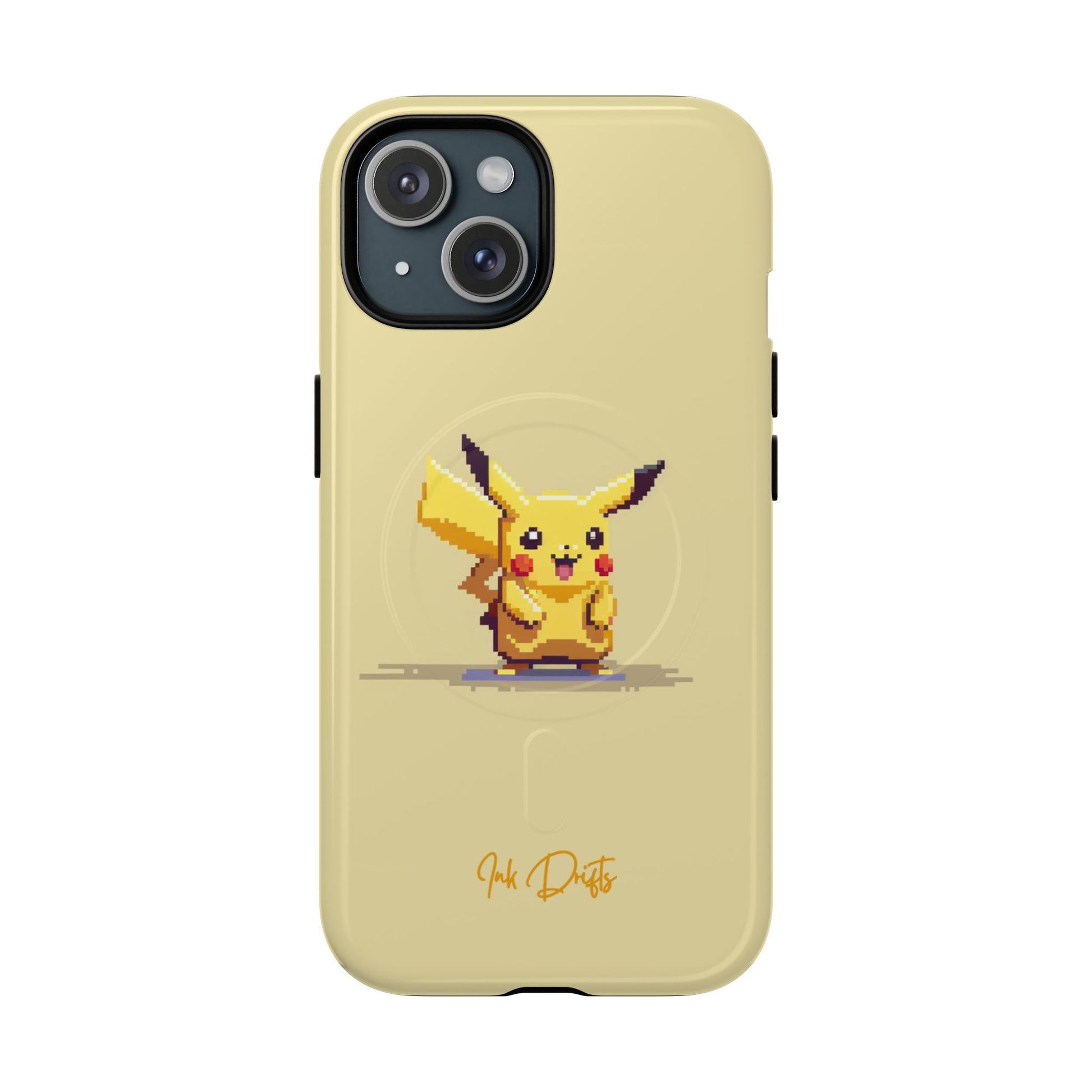 iPhone 15 Glossy Phone Case - Pixel Pikachu | MagSafe iPhone Case