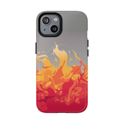 iPhone 14 Glossy Phone Case - Flame Burst | MagSafe iPhone Case