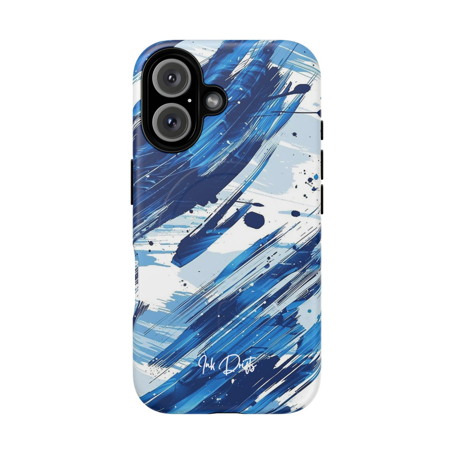 iPhone 16 Matte Phone Case - Azure Strokes | MagSafe iPhone Case