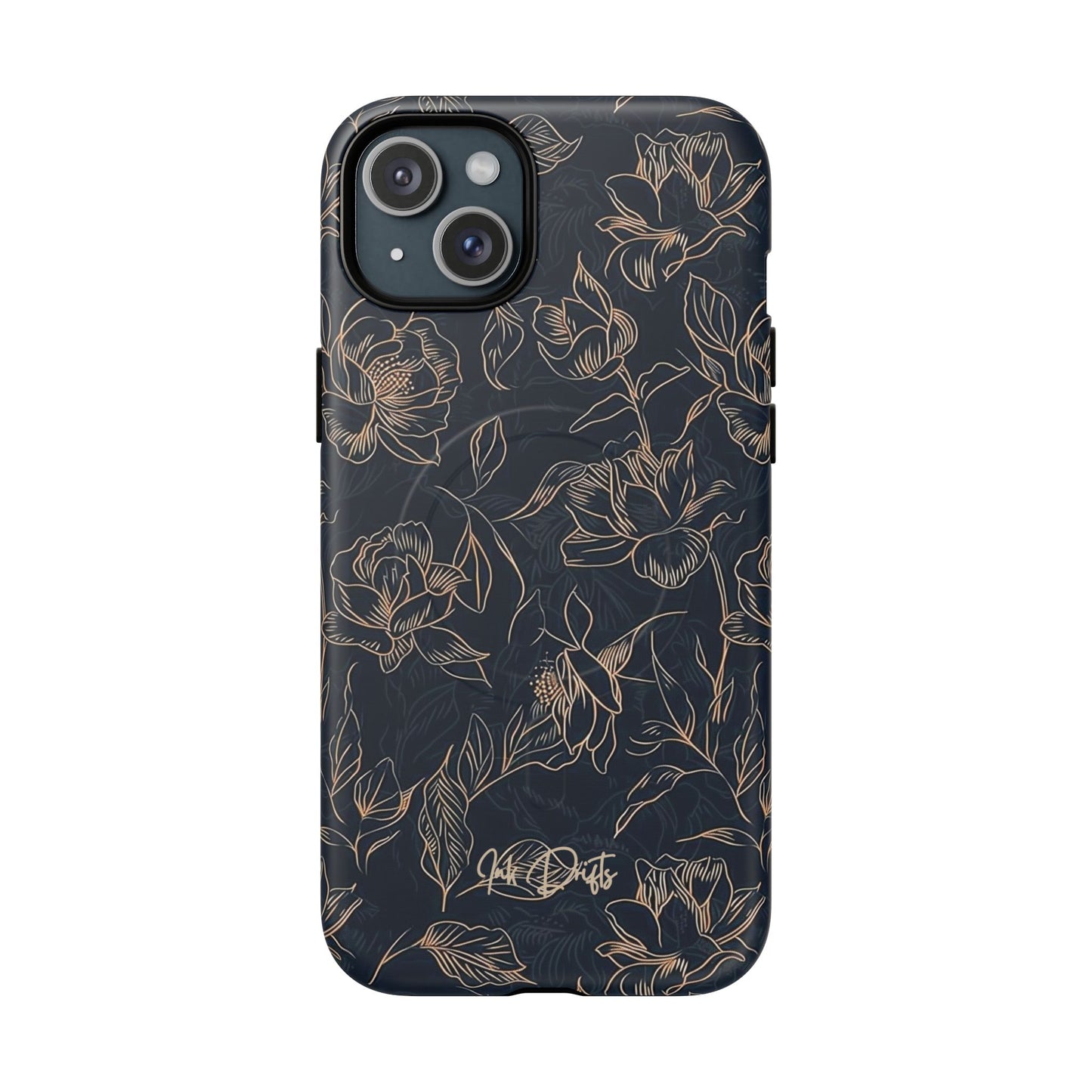 iPhone 15 Plus Matte Phone Case - Golden Elegance | MagSafe iPhone Case