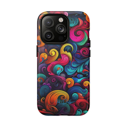 iPhone 14 Pro Matte Phone Case - Psychedelic Waves | MagSafe iPhone Case