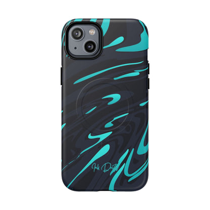 iPhone 14 Plus Matte Phone Case - Turquoise Splash | MagSafe iPhone Case