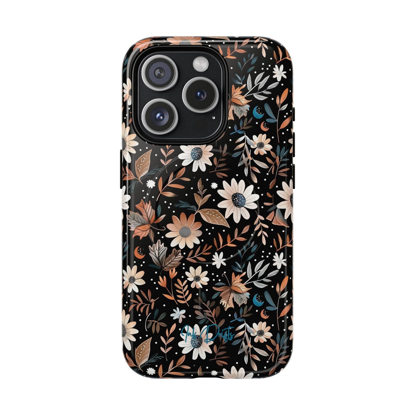 iPhone 15 Pro Glossy Phone Case - Midnight Meadow | MagSafe iPhone Case