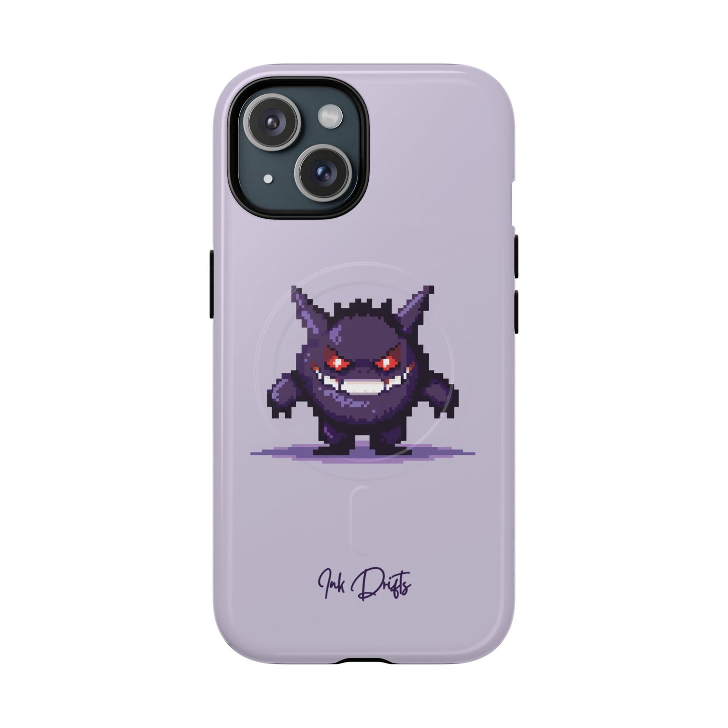 iPhone 15 Glossy Phone Case - Pixel Gengar | MagSafe iPhone Case