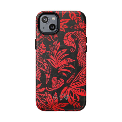 iPhone 14 Plus Matte Phone Case - Crimson Jungle | MagSafe iPhone Case