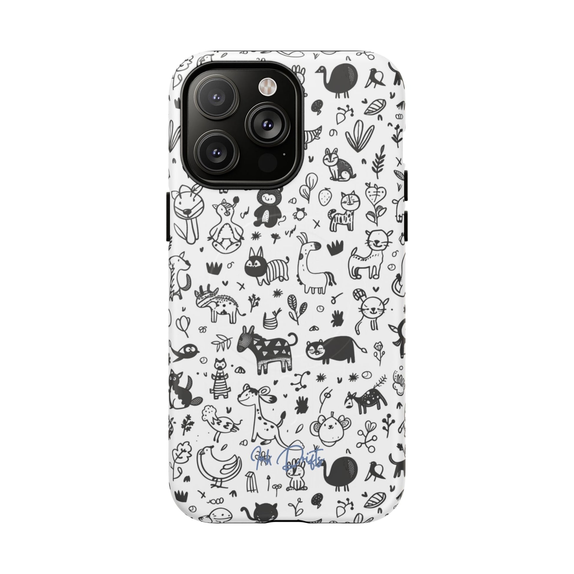 iPhone 14 Pro Max Matte Phone Case - Doodle Zoo | MagSafe iPhone Case