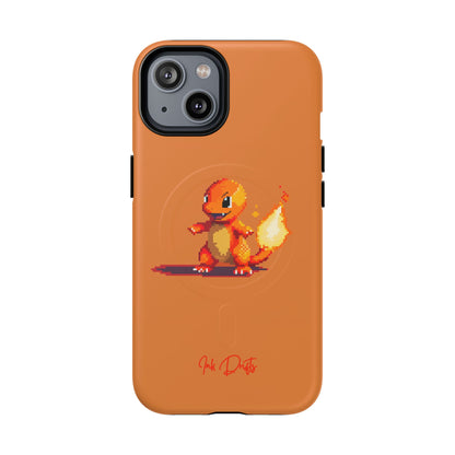 iPhone 14 Matte Phone Case - Pixel Charmander | MagSafe iPhone Case