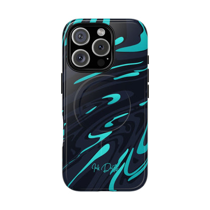 iPhone 16 Pro Glossy Phone Case - Turquoise Splash | MagSafe iPhone Case