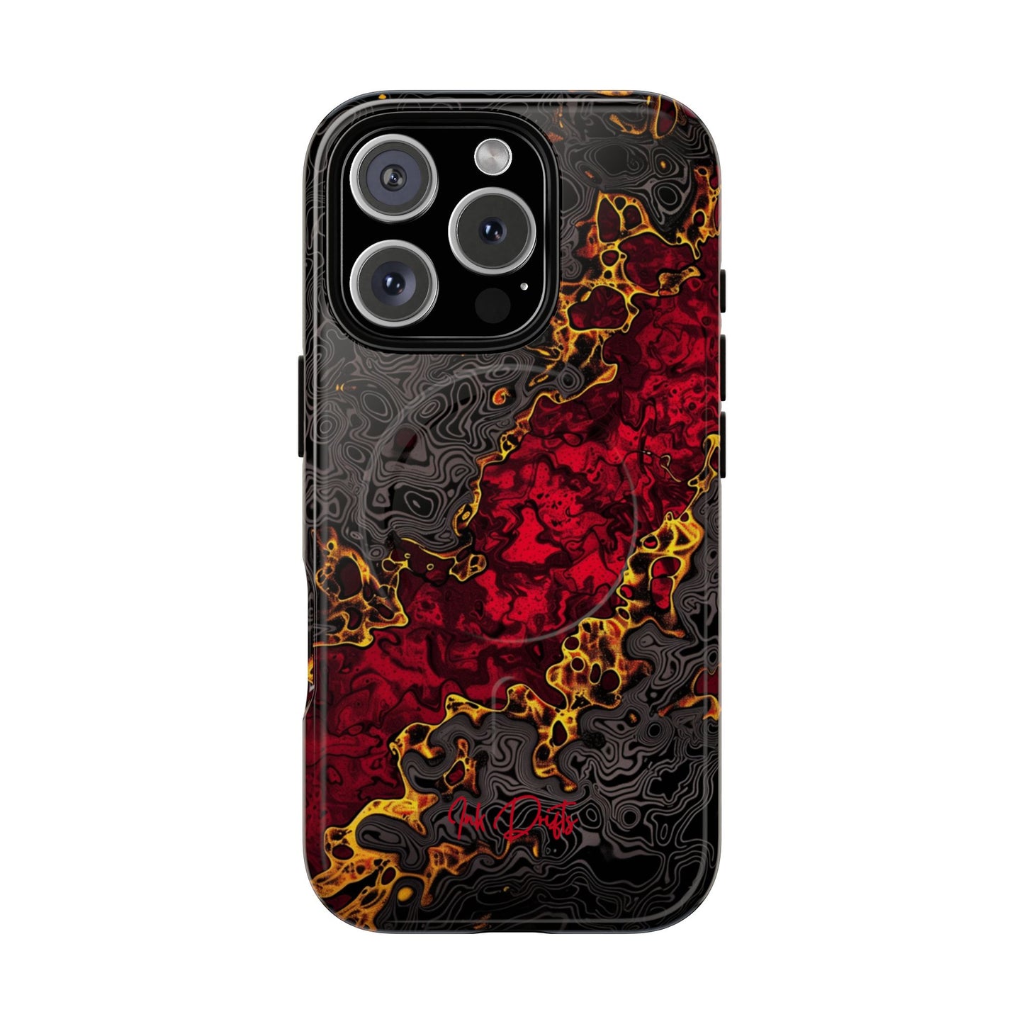 iPhone 16 Pro Glossy Phone Case - Volcanic Veins | MagSafe iPhone Case