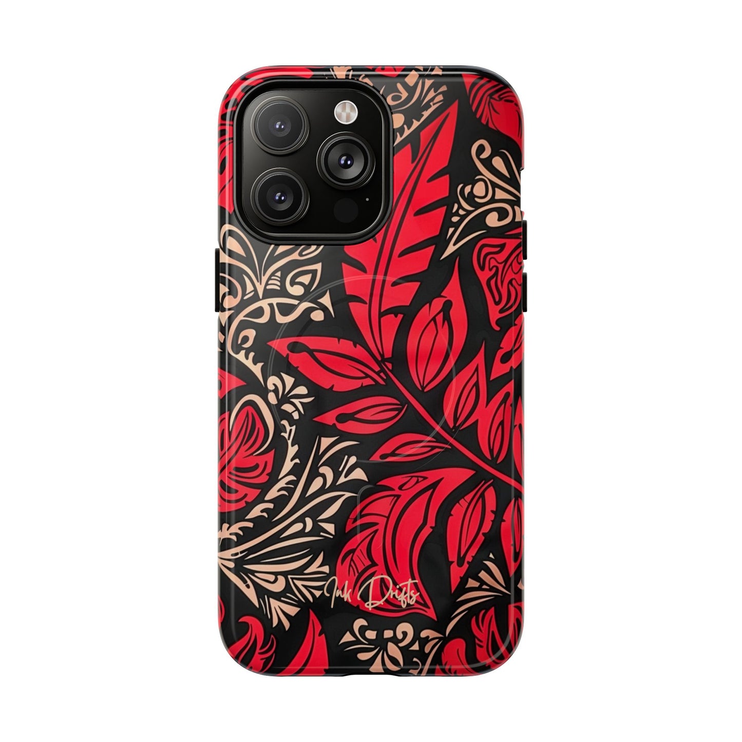 iPhone 14 Pro Max Glossy Phone Case - Crimson Foliage | MagSafe iPhone Case