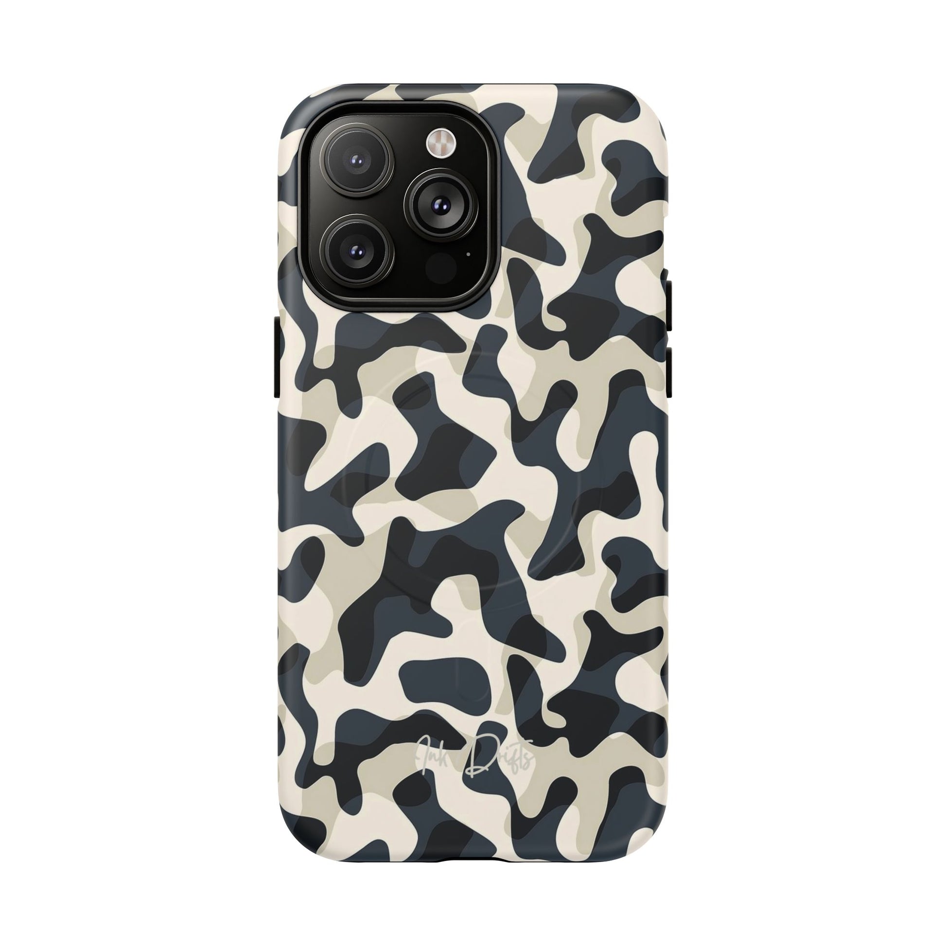 iPhone 14 Pro Max Matte Phone Case - Monochrome Camo | MagSafe iPhone Case