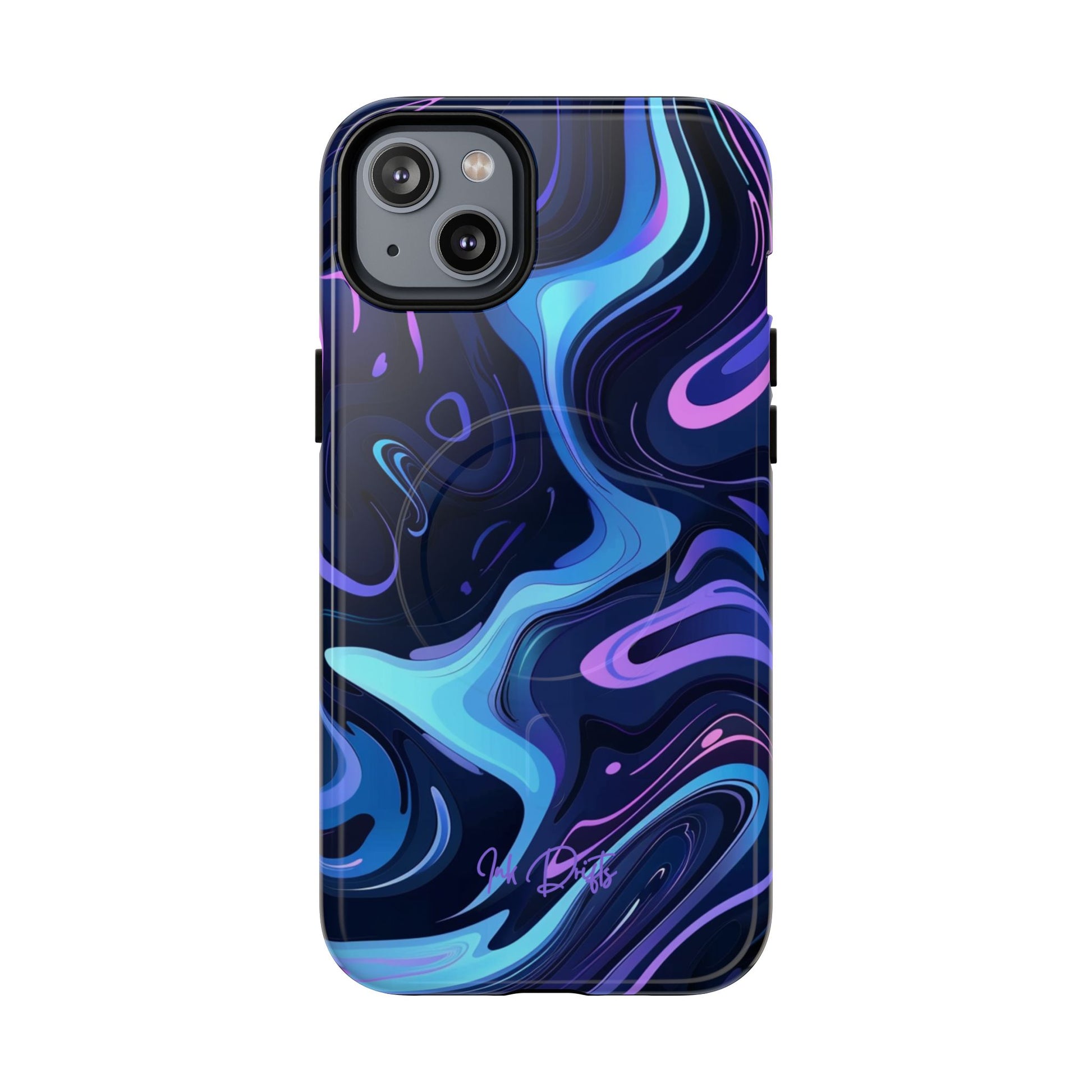 iPhone 14 Plus Glossy Phone Case - Cosmic Flow | MagSafe iPhone Case