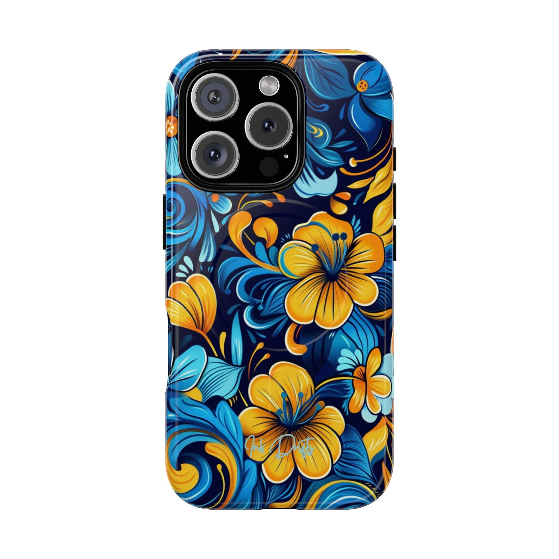 iPhone 16 Pro Glossy Phone Case - Floral Fusion | MagSafe iPhone Case