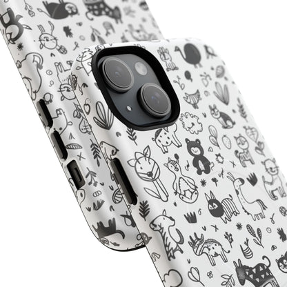 Phone Case - Doodle Zoo | MagSafe iPhone Case