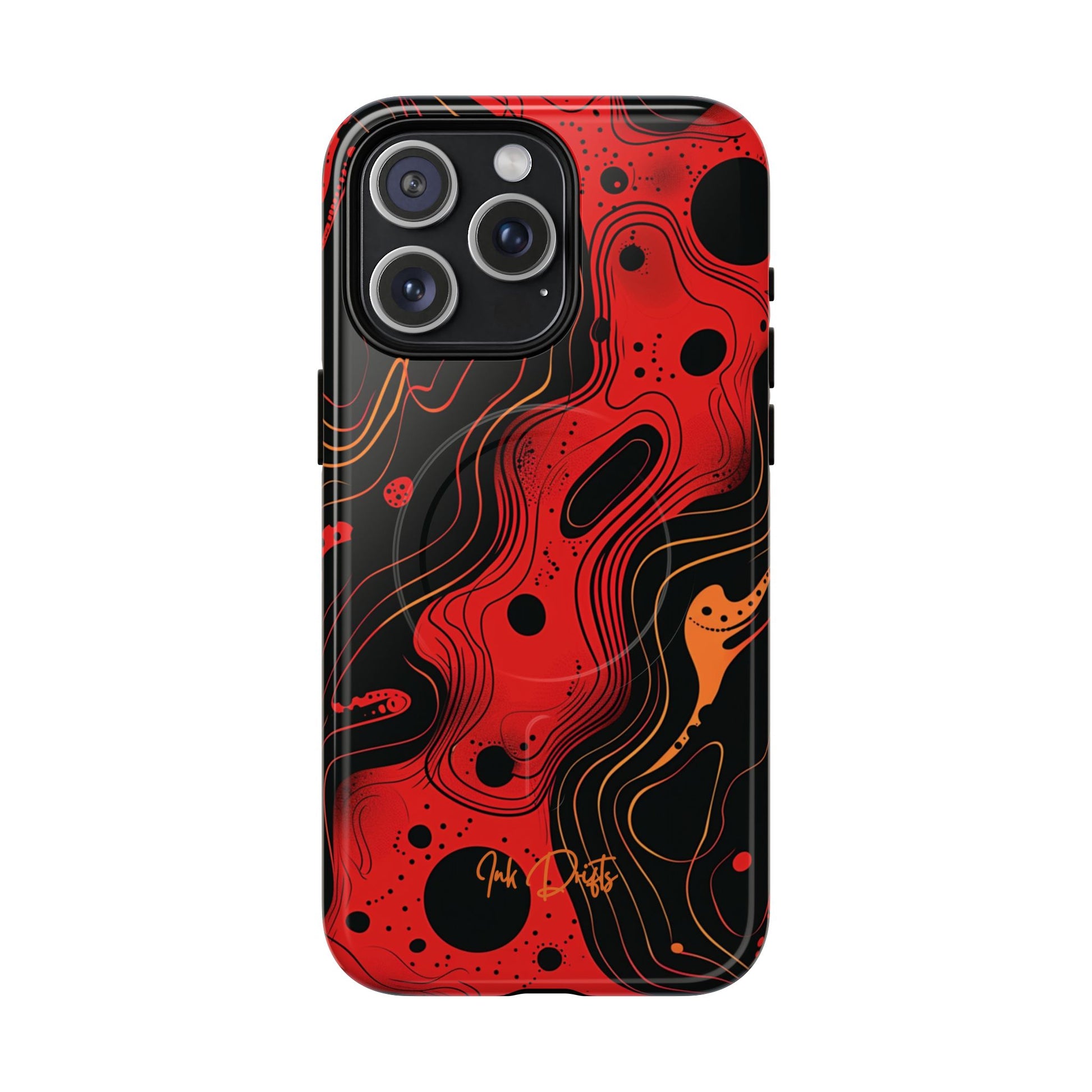 iPhone 15 Pro Max Glossy Phone Case - Magma Flow | MagSafe iPhone Case