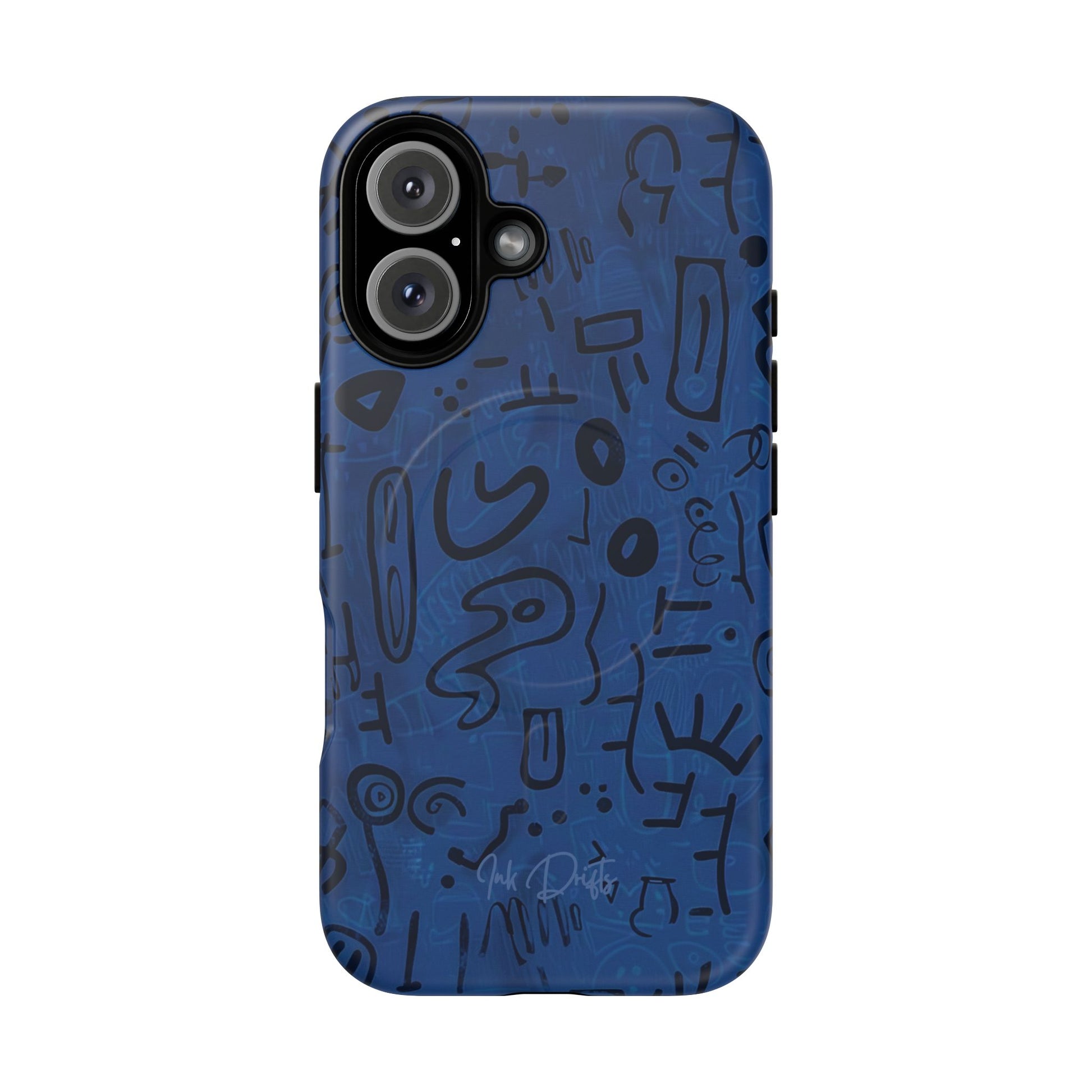 iPhone 16 Matte Phone Case - Nocturnal Scribbles | MagSafe iPhone Case