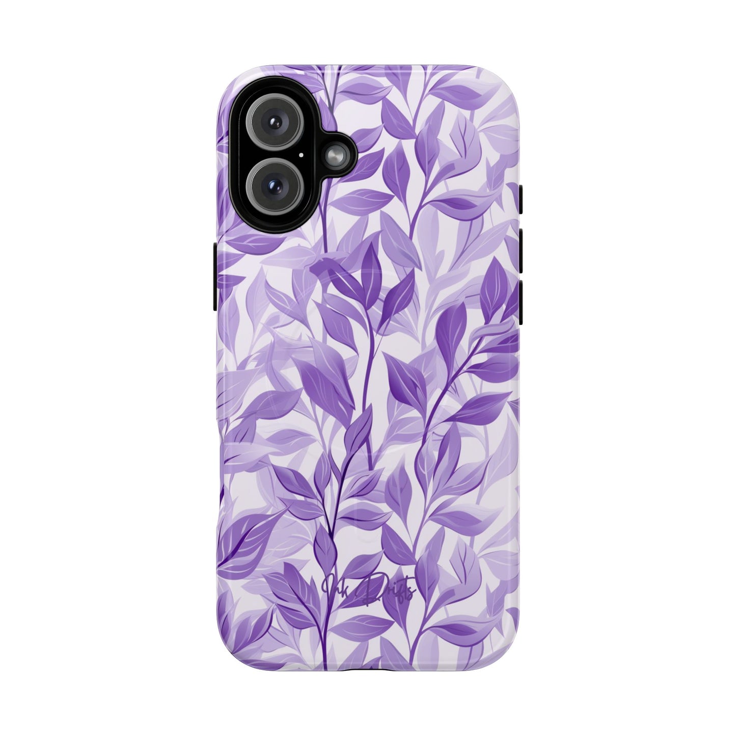 iPhone 16 Plus Glossy Phone Case - Lavender Leaves | MagSafe iPhone Case