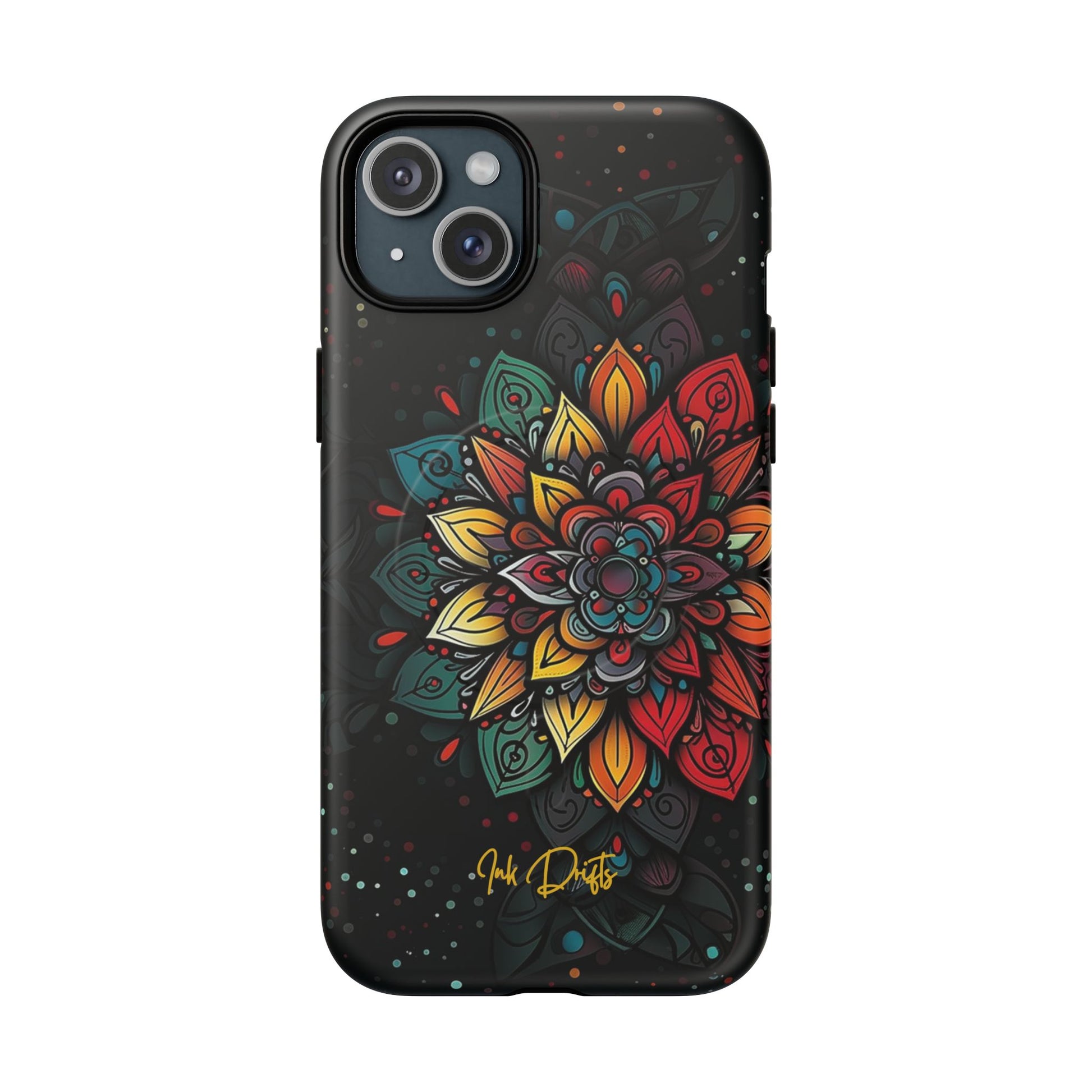 iPhone 15 Plus Matte Phone Case - Mandala Radiance | MagSafe iPhone Case