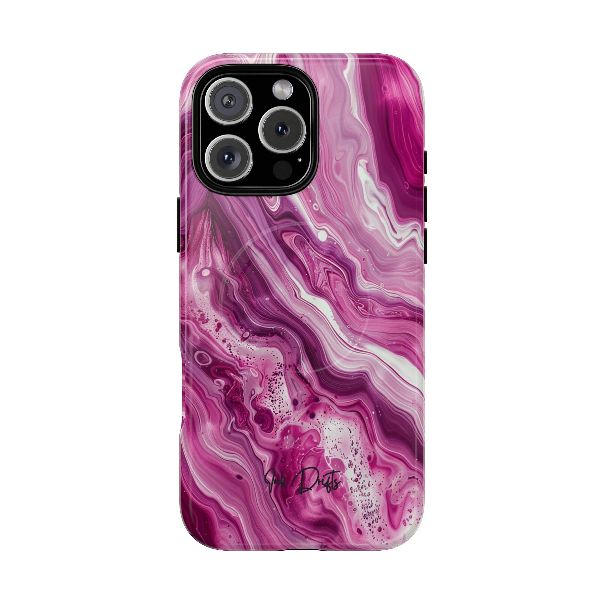 iPhone 16 Pro Max Glossy Phone Case - Pink Marble | MagSafe iPhone Case