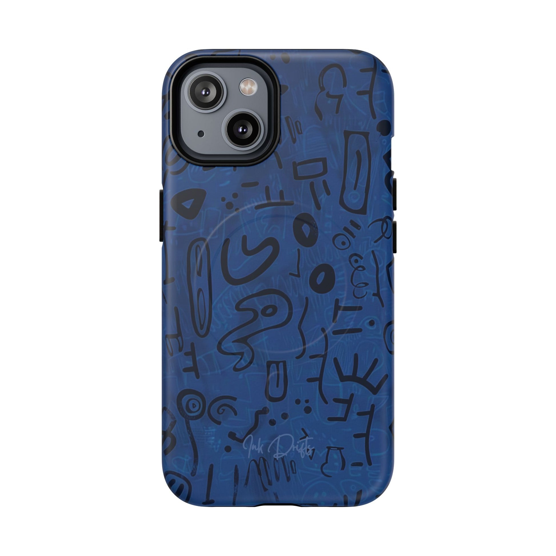 iPhone 14 Matte Phone Case - Nocturnal Scribbles | MagSafe iPhone Case